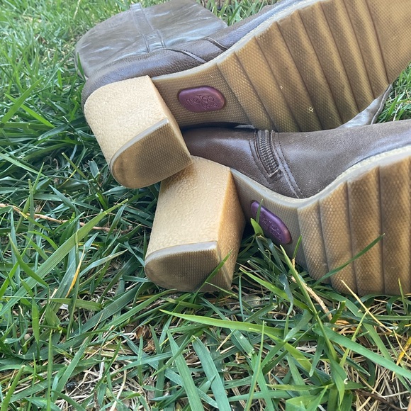 Me Too Women's Boho SoHo Maxine Distressed Tall Leather Heeled Boot Brown - Picture 5 of 7